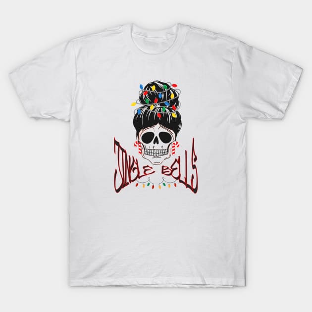 Skull Glow: Jingle Bells Edition T-Shirt by Asterisk Design Store